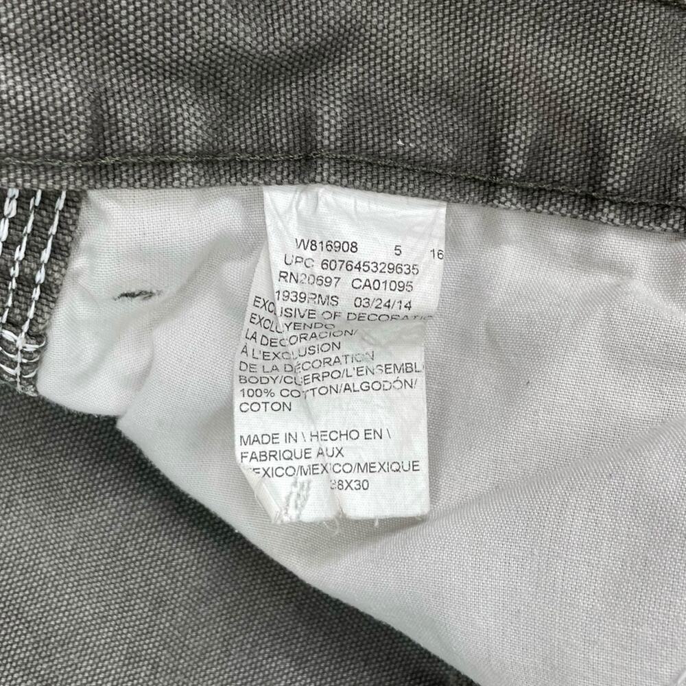 Vintage 90s Dickies Carpenter Pants 38x30 Baggy Sage Green Canvas Dungarees - Picture 4 of 6